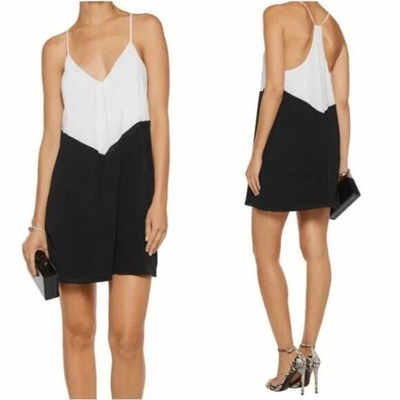 Alice + Olivia Dresses & Skirts - Alice & Olivia Belinda Colorblock Mini Dress Black White Women's Size M A000073